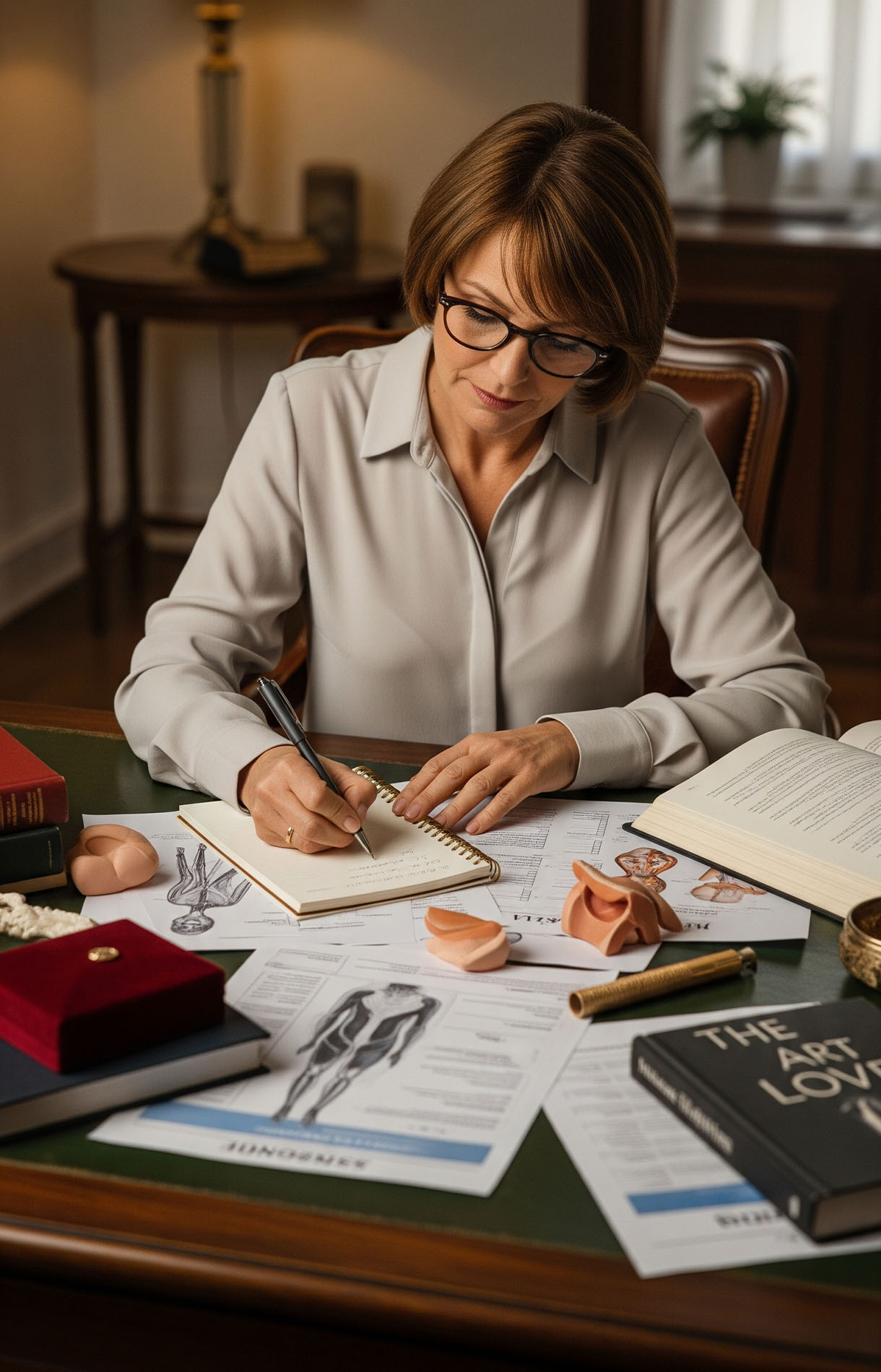 A woman working on vagina size statistics and vaginal information